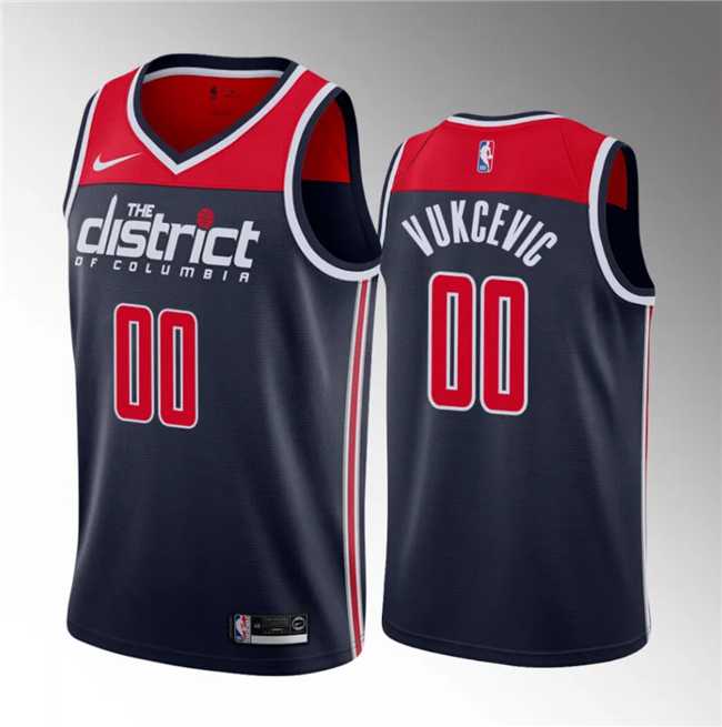 Mens Washington Wizards #00 Tristan Vukcevic Navy 2023 Draft Statement Edition Stitched Jersey Dzhi